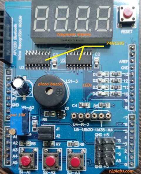 Arduino Multi function shield Seven-Segment display - C2P Labs