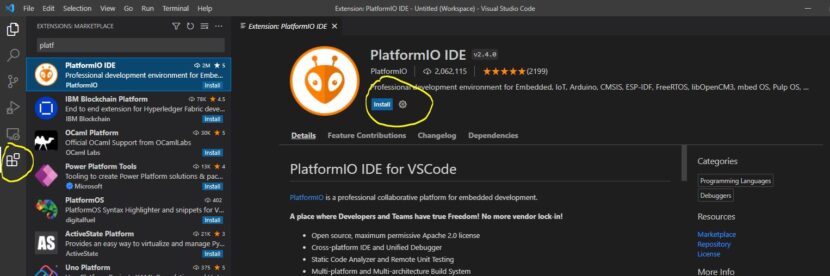 PlatformIO installation with Visual Studio Code and Hello world program ...